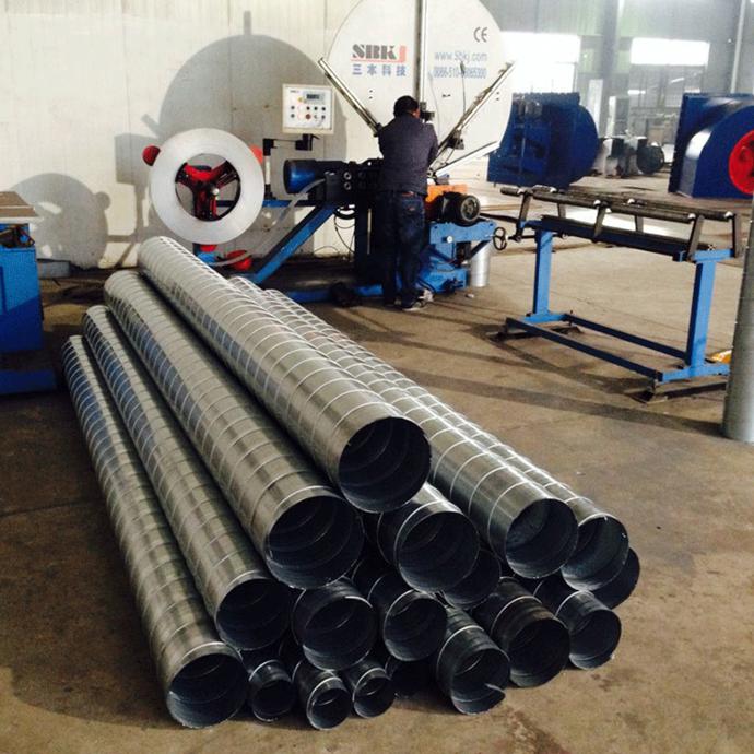 江苏清风通用机械 专业螺旋风管厂家，镀锌风管直销，高清细节图与设备销售一览